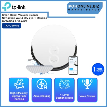 TP-LINK TAPO RV10 Smart Robot Vacuum Cleaner Navigation Wet & Dry 2 in 1 Mopping Sweeping & Vacuum